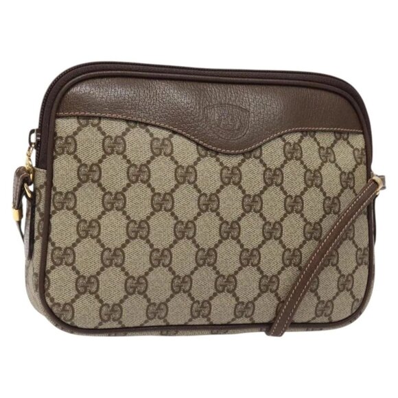 GUCCI GG Supreme Shoulder Bag PVC Beige Gold Auth - Picture 2 of 15